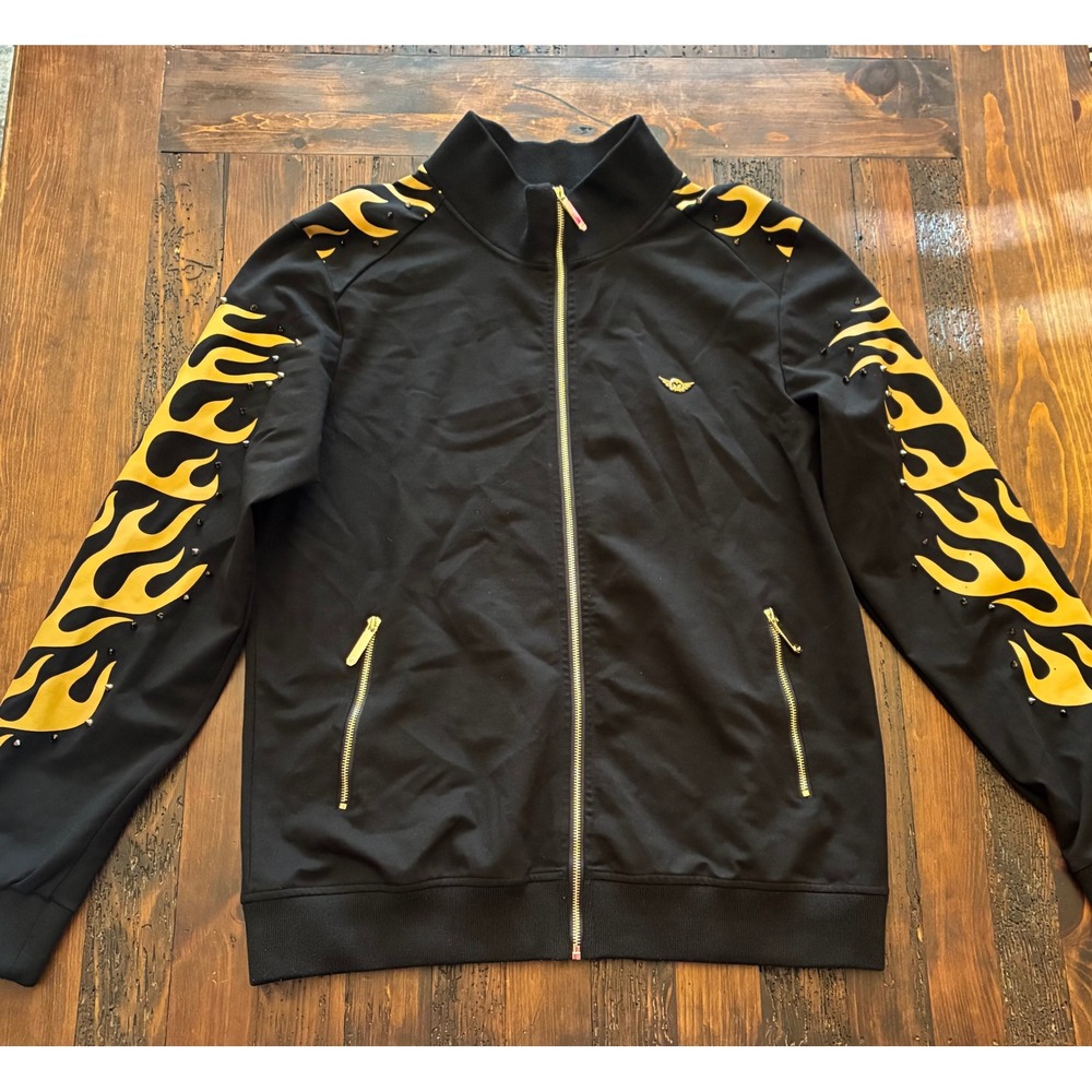 Ferrari Massari Dragon Jacket Flame Studded Sleeves Streetwear Men's Size 3XL